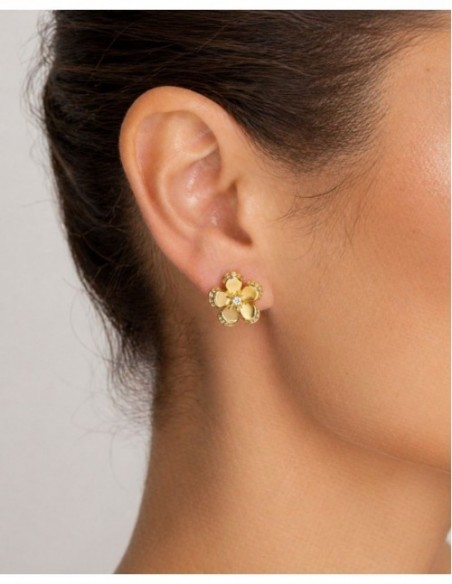 AROS BAÑADOS EN ORO FLOR