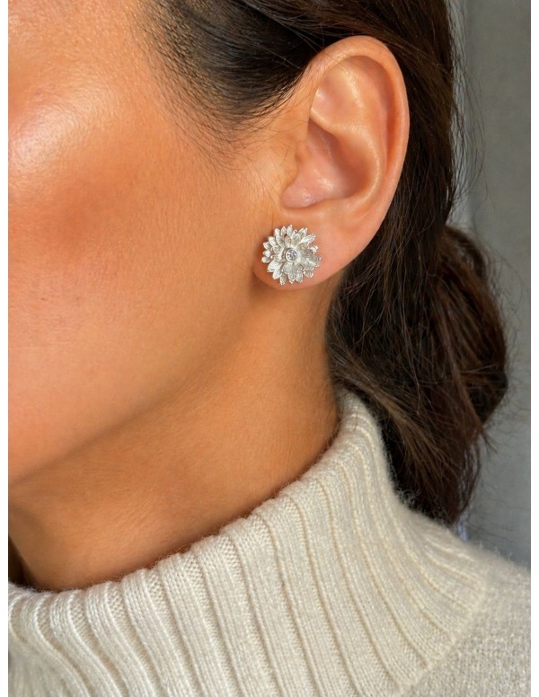 AROS BAÑADOS EN PLATA FLOR