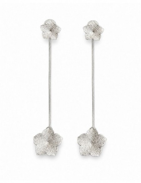 AROS BAÑADOS EN PLATA FLOR LARGA