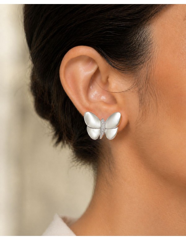 AROS BAÑADOS EN PLATA MARIPOSA