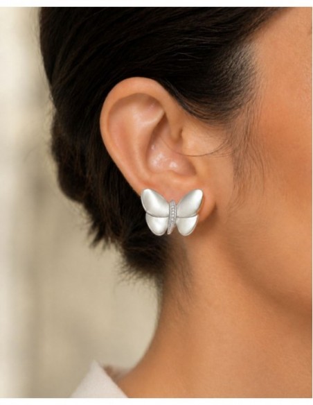 AROS BAÑADOS EN PLATA MARIPOSA