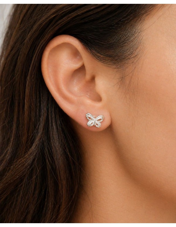 AROS BAÑADOS EN PLATA MARIPOSA