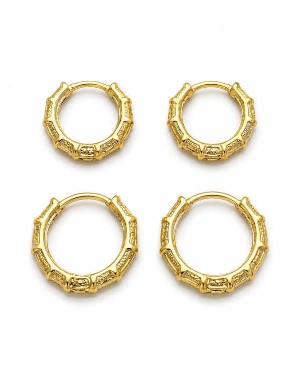 AROS BAÑADOS EN ORO DUO DE ARGOLLAS