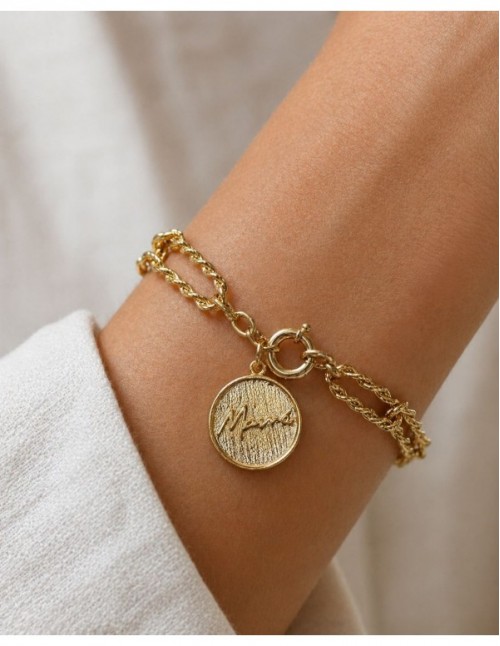 PULSERA BAÑADA EN ORO DIJE MAMA 2