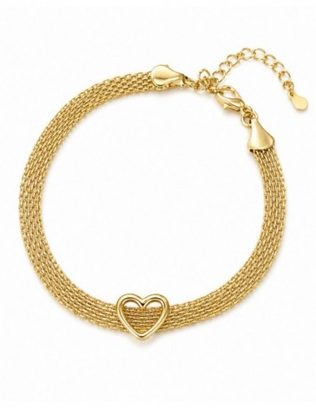 PULSERA BAÑADA EN ORO DIJE CORAZON