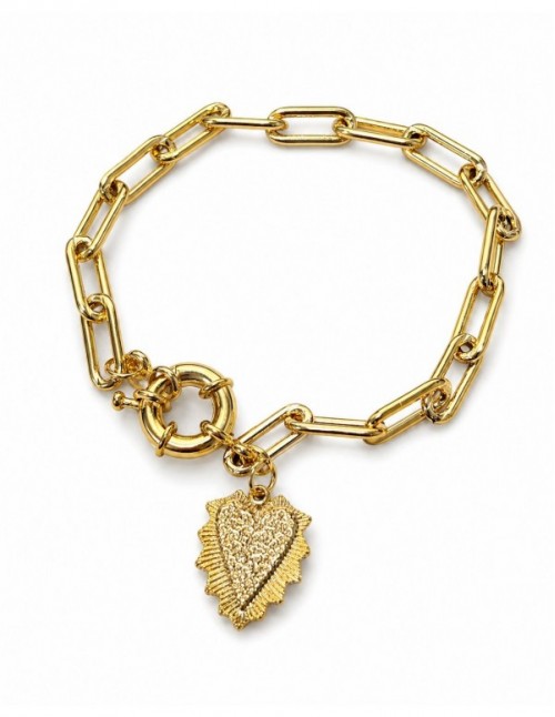 PULSERA BAÑADA EN ORO DIJE CORAZON