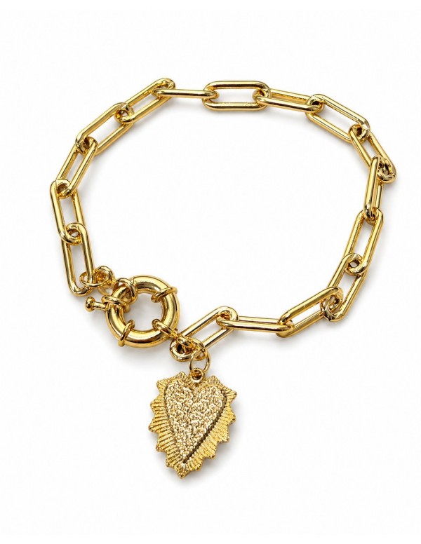 PULSERA BAÑADA EN ORO DIJE CORAZON