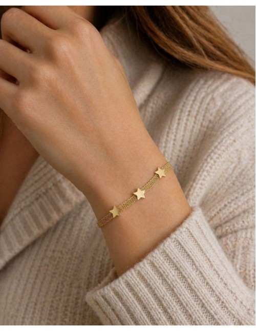 PULSERA BAÑADA EN ORO DIJE ESTRELLA 2