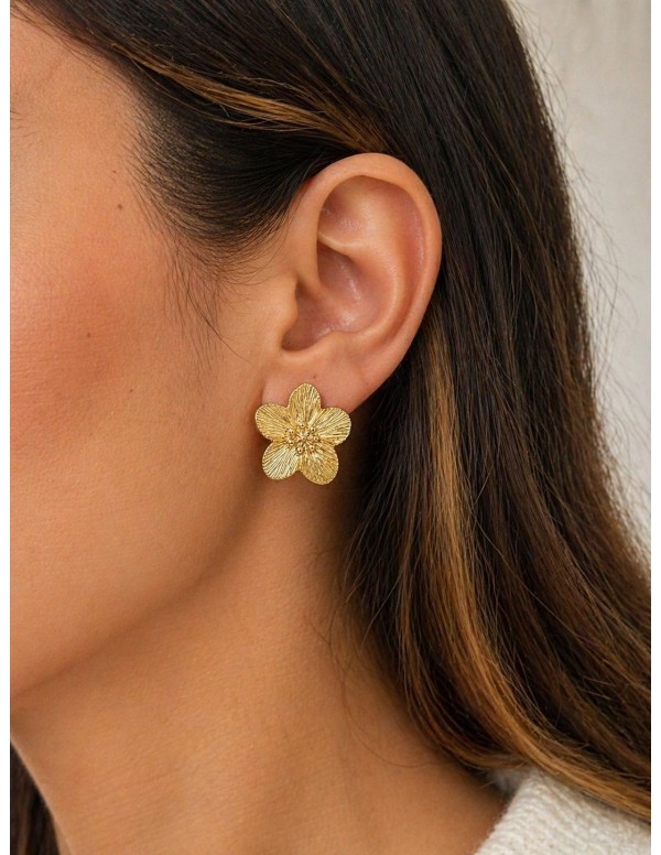 AROS BAÑADOS EN ORO FLOR