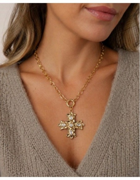 COLLAR BAÑADO EN ORO CRUZ