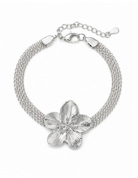 PULSERA BAÑADA EN PLATA FLOR