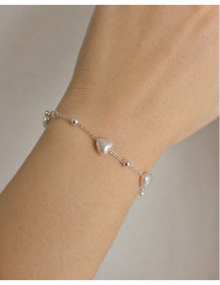PULSERA BAÑADA EN PLATA CORAZON