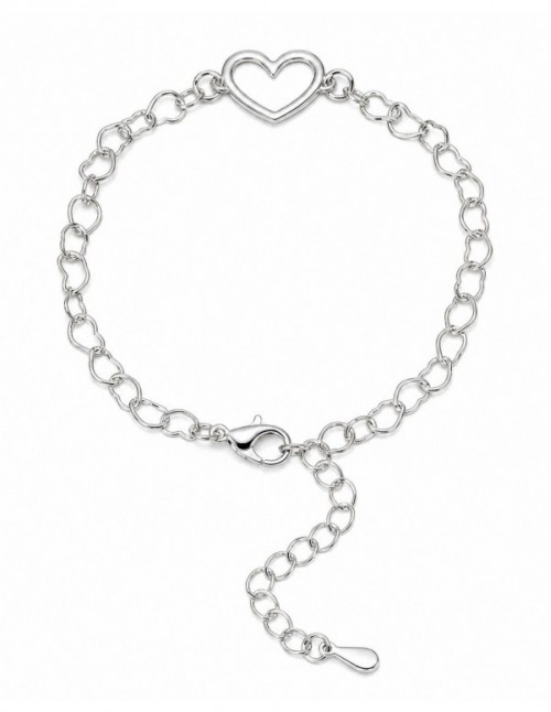 PULSERA BAÑADA EN PLATA CORAZON