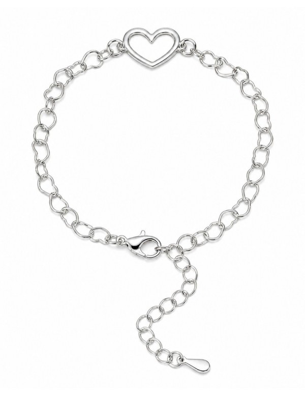 PULSERA BAÑADA EN PLATA CORAZON