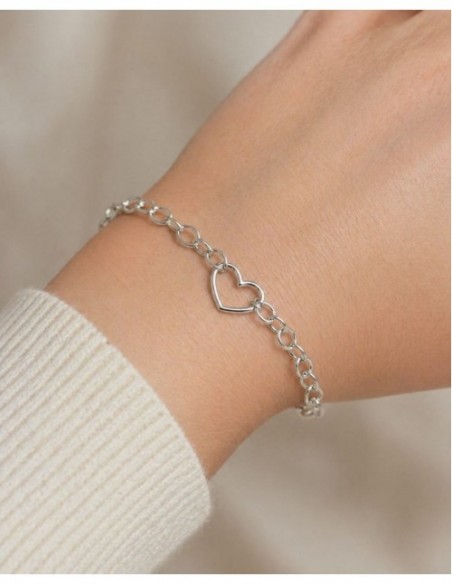 PULSERA BAÑADA EN PLATA CORAZON