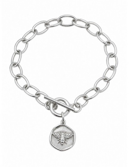 PULSERA BAÑADA EN PLATA ABEJA