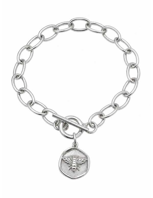 PULSERA BAÑADA EN PLATA ABEJA