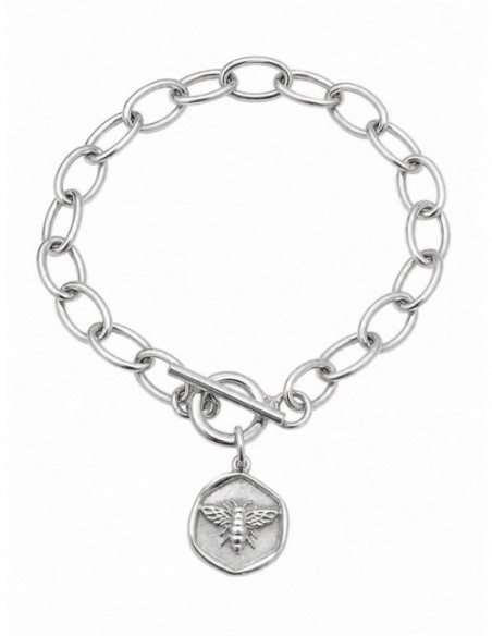 PULSERA BAÑADA EN PLATA ABEJA
