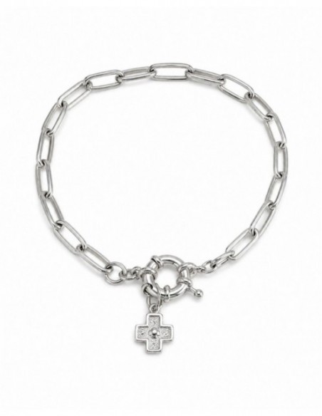PULSERA BAÑADA EN PLATA CRUZ