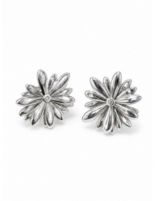 AROS BAÑADOS EN PLATA FLOR
