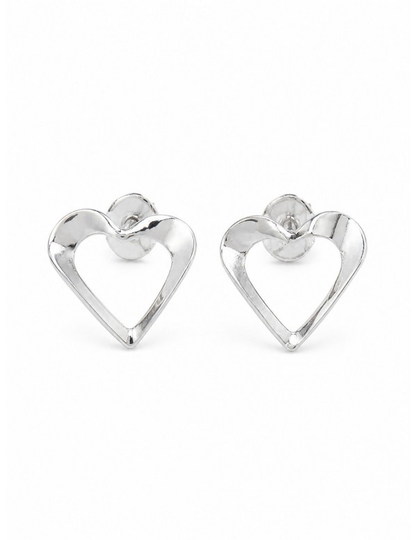 AROS BAÑADOS EN PLATA CORAZON