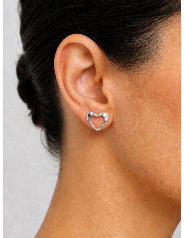 AROS BAÑADOS EN PLATA CORAZON