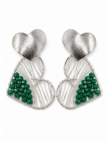 AROS BAÑADOS EN PLATA CRISTAL VERDE