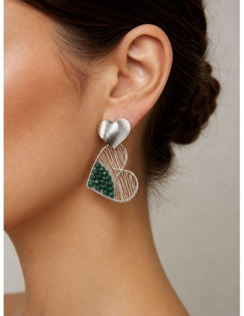 AROS BAÑADOS EN PLATA CRISTAL VERDE 2