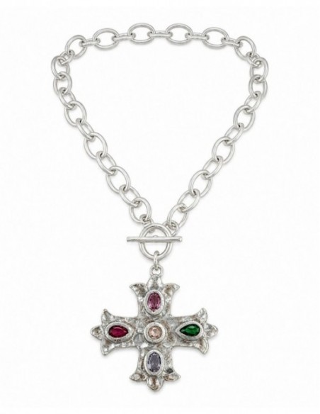 COLLAR BAÑADO EN PLATA CRUZ