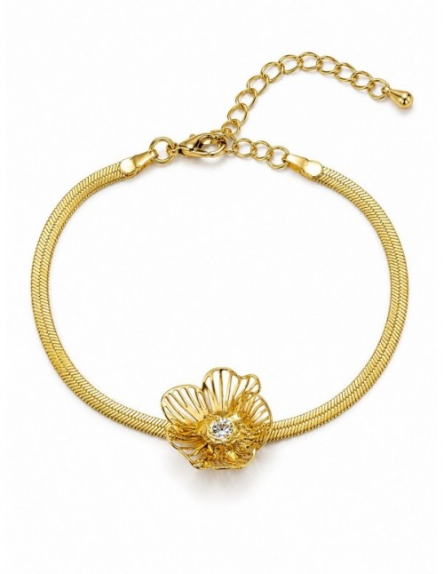 PULSERAS BAÑADAS EN ORO FLOR
