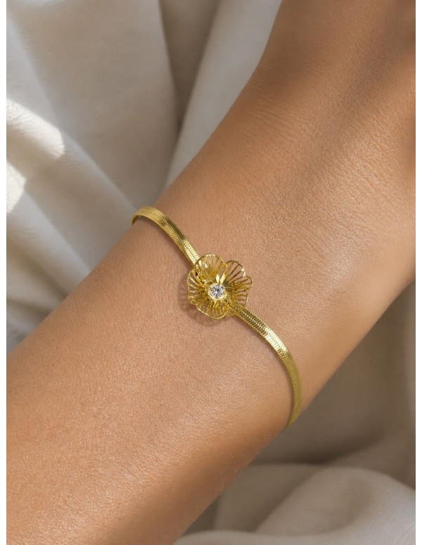 PULSERAS BAÑADAS EN ORO FLOR