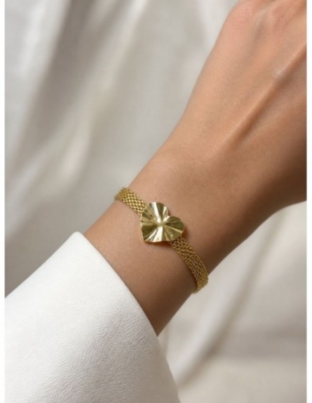 PULSERAS BAÑADAS EN ORO CORAZON