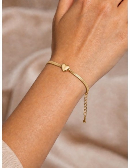 PULSERAS BAÑADAS EN ORO CORAZON