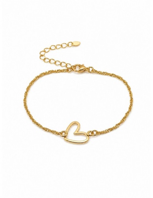 PULSERAS BAÑADAS EN ORO CORAZON