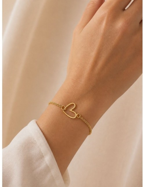 PULSERAS BAÑADAS EN ORO CORAZON 2