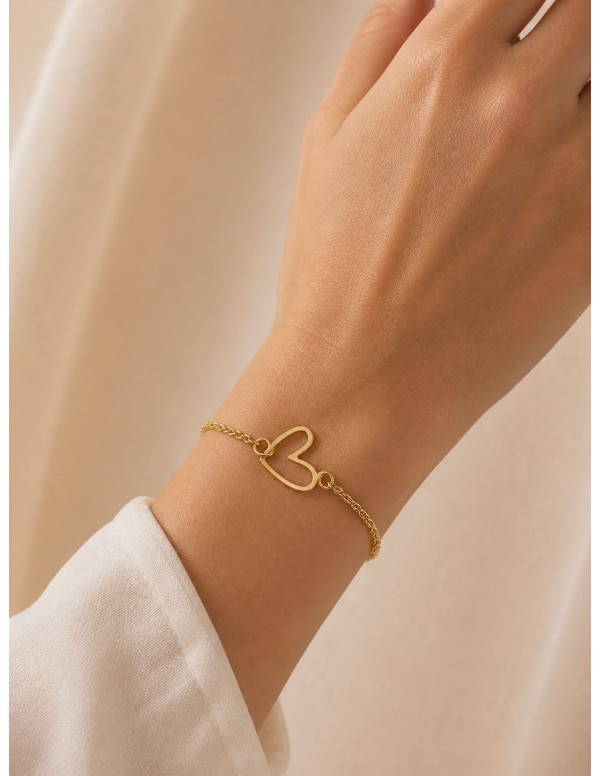 PULSERAS BAÑADAS EN ORO CORAZON
