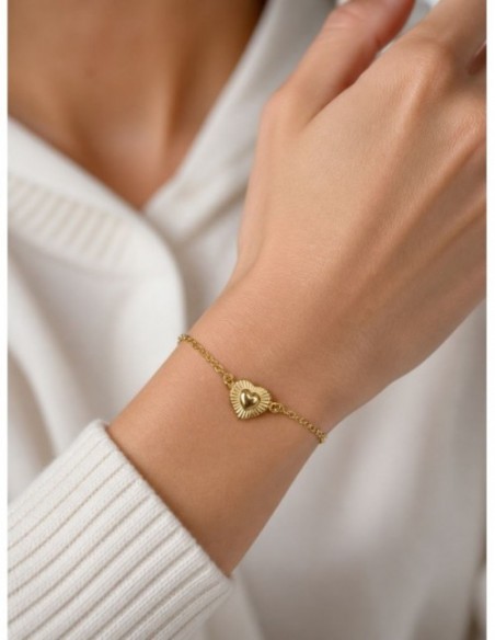 PULSERAS BAÑADAS EN ORO CORAZON