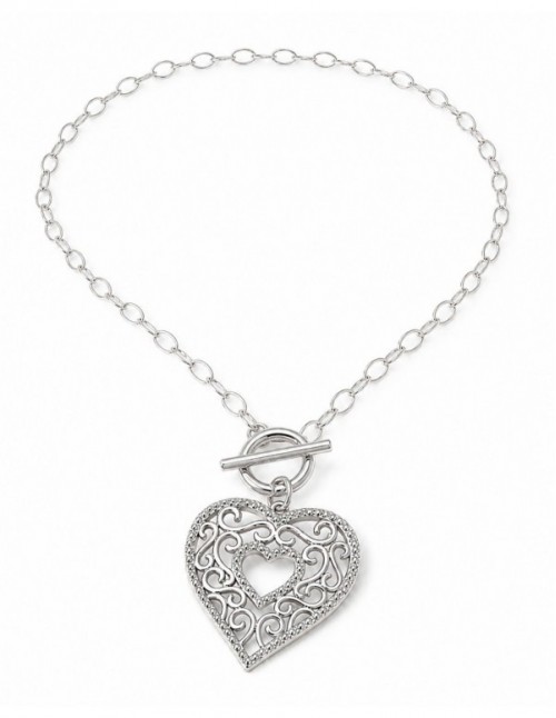 COLLARES BAÑADOS EN PLATA CORAZON
