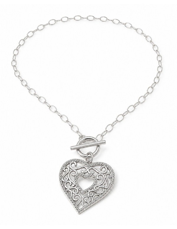 COLLARES BAÑADOS EN PLATA CORAZON
