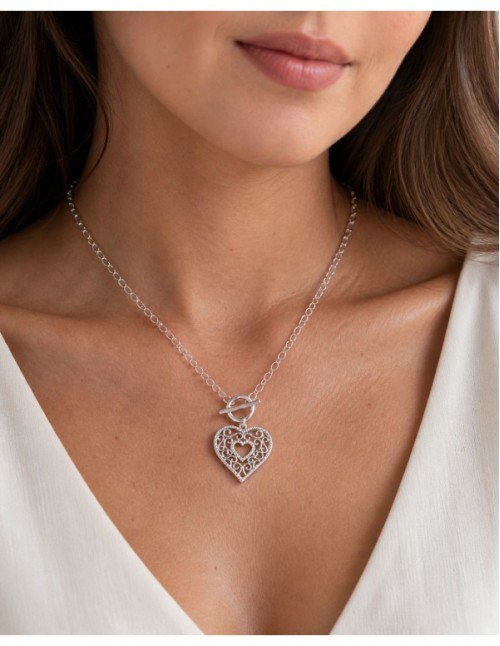 COLLARES BAÑADOS EN PLATA CORAZON 2