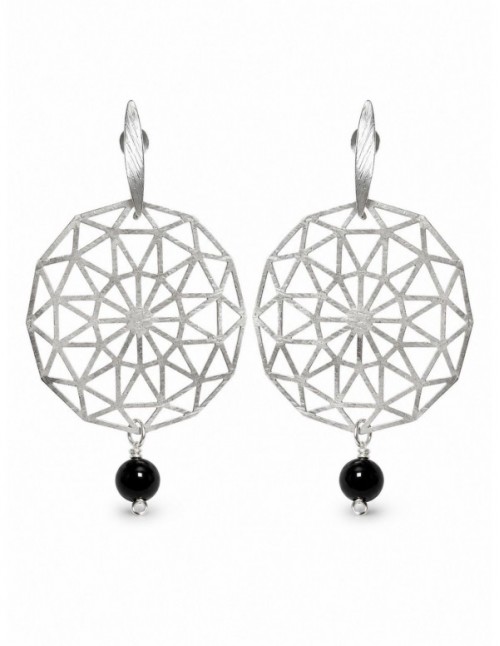 AROS BAÑADOS EN PLATA PIEDRA NEGRA