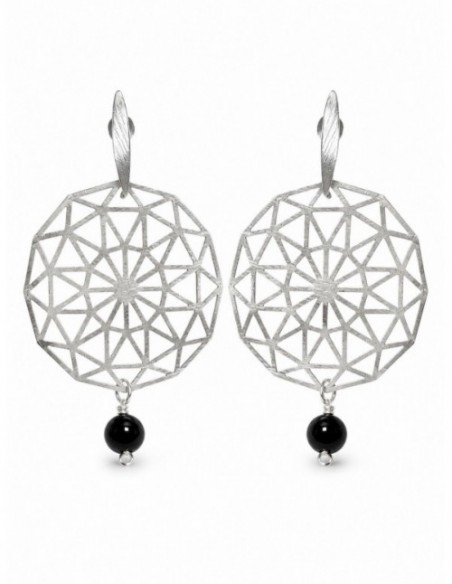 AROS BAÑADOS EN PLATA PIEDRA NEGRA