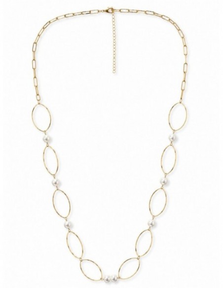 COLLAR BAÑO DE ORO PIEDRA BLANCA