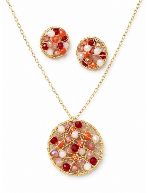 CONJUNTO BAÑADO EN ORO PIEDRAS