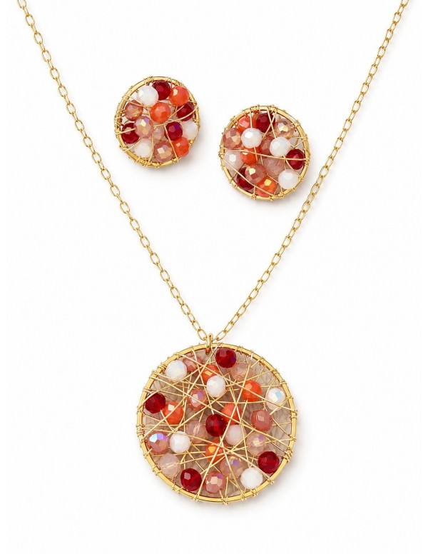 CONJUNTO BAÑADO EN ORO PIEDRAS