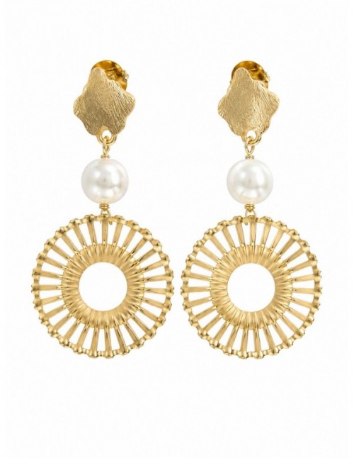 AROS BAÑADOS EN ORO PERLA SHELL