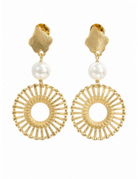 AROS BAÑADOS EN ORO PERLA SHELL