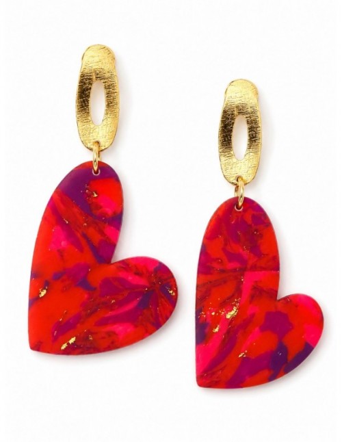 AROS BAÑADOS EN ORO ARCILLA POLIMERICA ROJA