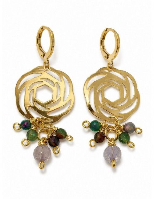 AROS BAÑADOS EN ORO PIEDRAS
