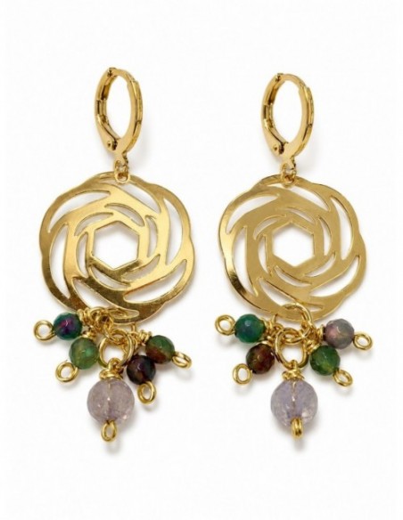 AROS BAÑADOS EN ORO PIEDRAS